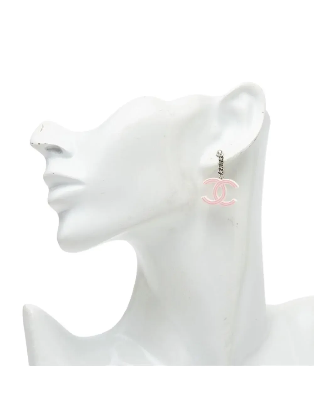 Chanel Cc Logo Earrings Silver-Tone #327579C61B